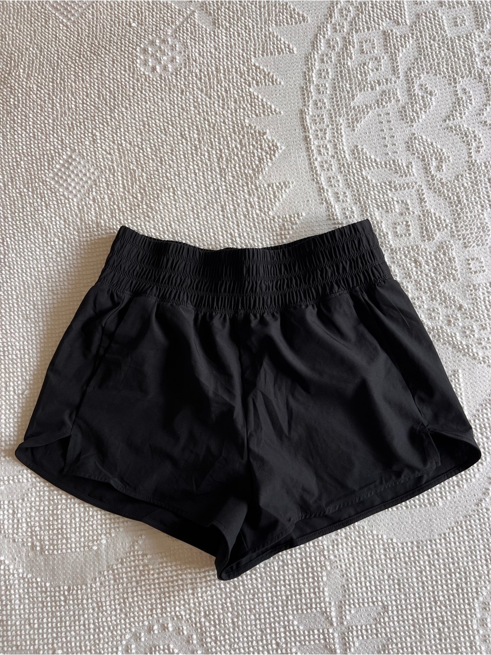 Old Navy Black Athletic Shorts with Smocked Waistband